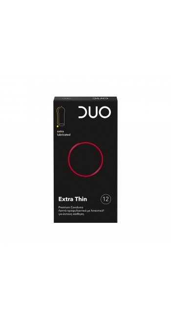 Dυο Thin Extra Lubricated Προφυλακτικά Πολύ Λεπτά για Προστασία & Απόλαυση, 12τμχ