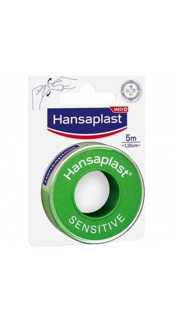 Hansaplast Sensitive Fixation Tape Υποαλλεργική Επιδεσμική Ταινία Χωρίς Λάτεξ 5m x 1,25cm, 1τεμ