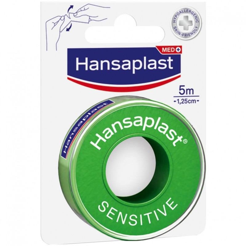 Hansaplast Sensitive Fixation Tape Υποαλλεργική Επιδεσμική Ταινία Χωρίς Λάτεξ 5m x 1,25cm, 1τεμ