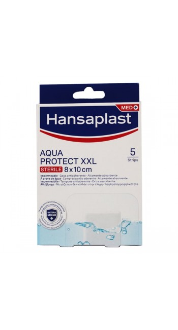 Hansaplast Aqua Protect XXL STERILE Αδιάβροχα Επιθέματα για την Κάλυψη & την Προστασία Πληγών 8x10cm, 5τμχ