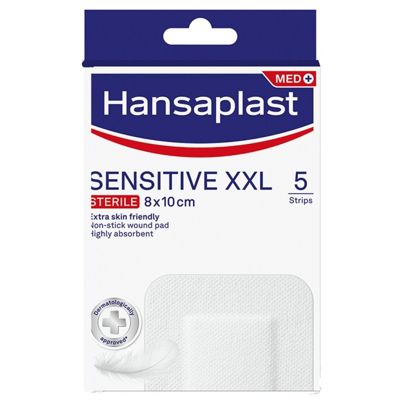 Hansaplast Sensitive XXL Επιθέματα 8x10cm 5τμχ 