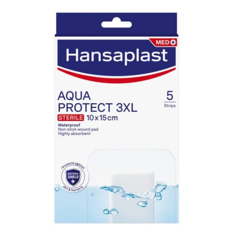 Hansaplast Aqua Protect 3XL Sterile Strips Aδιάβροχα Επιθέματα 10x15cm, 5τμχ