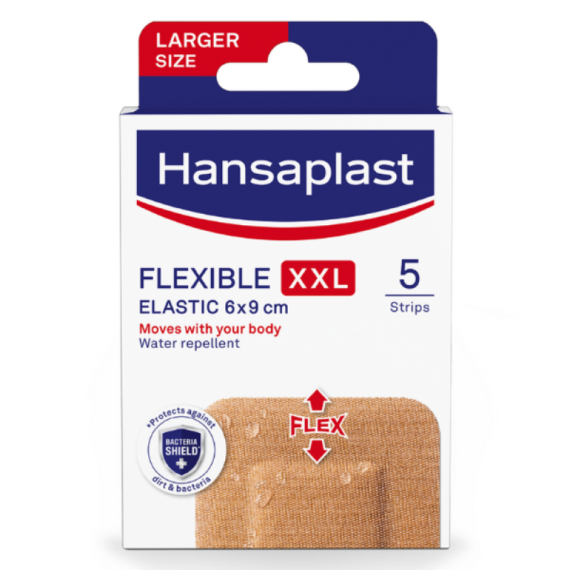 Hansaplast Flexible XXL Strips Ελαστικά Επιθέματα 6x9cm, 5τμχ