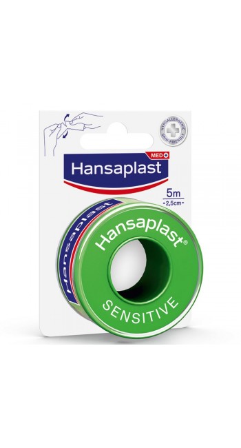 Hansaplast Sensitive Fixation Tape Υποαλλεργική Επιδεσμική Ταινία Χωρίς Λάτεξ 5m x 2,5cm, 1τεμ