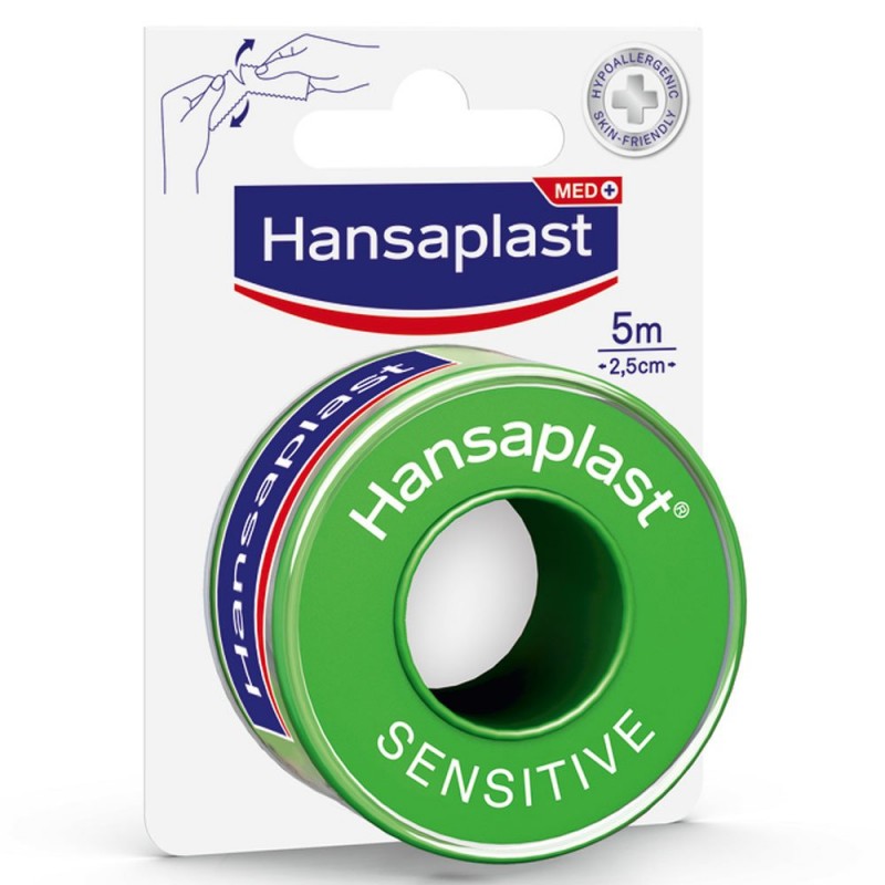 Hansaplast Sensitive Fixation Tape Υποαλλεργική Επιδεσμική Ταινία Χωρίς Λάτεξ 5m x 2,5cm, 1τεμ