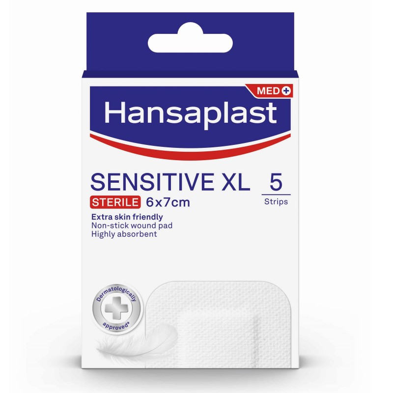 Hansaplast Sensitive XL Sterile Επιθέματα Αποστειρωμένα 6 Χ 7cm, 5τμχ