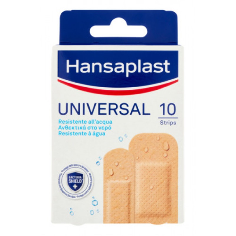 Hansaplast Universal Bacteria Shield Αδιάβροχα Αυτοκόλλητα Επιθέματα 10τμχ