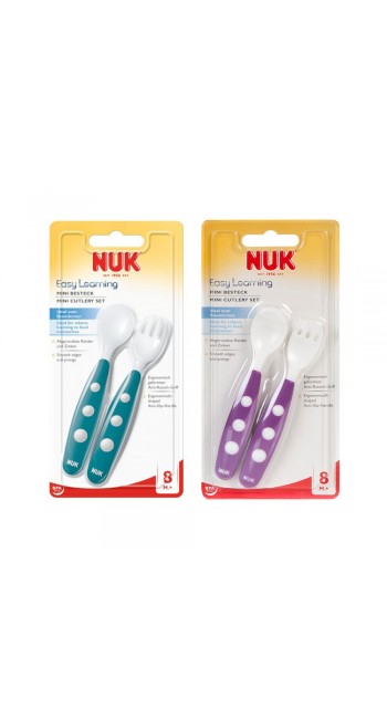 Nuk Easy Learning Εκπαιδευτικό Σετ Κουτάλι & Πιρούνι Mini από Πλαστικό, από 8 μηνών, 2 τεμάχια