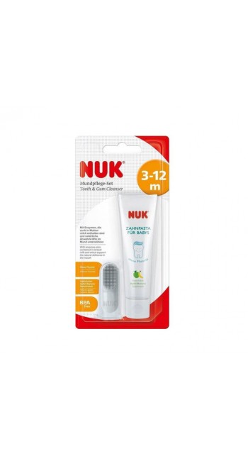 Nuk Tooth & Gum Cleanser Σετ Στοματικής Υγιεινής για Βρέφη 3-12m, 1 τεμάχιο