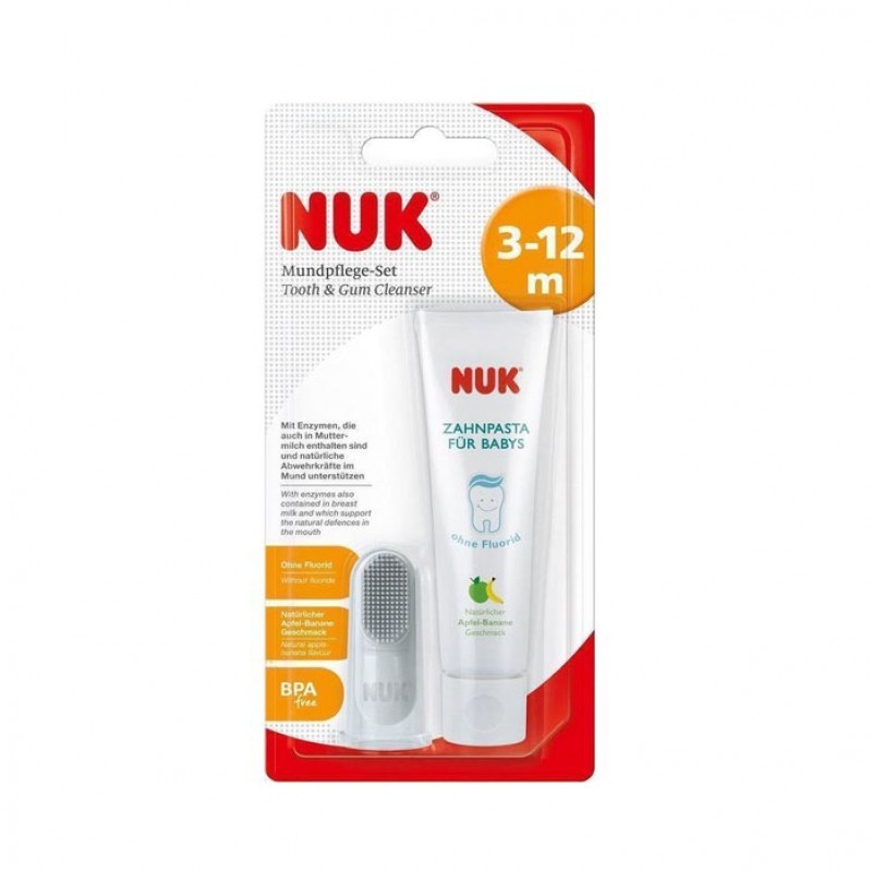 Nuk Tooth & Gum Cleanser Σετ Στοματικής Υγιεινής για Βρέφη 3-12m, 1 τεμάχιο