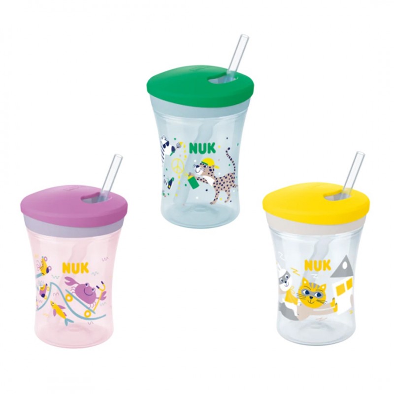 Nuk Action Cup 12m+ Εκπαιδευτικό Κύπελλο με Καλαμάκι, 230ml