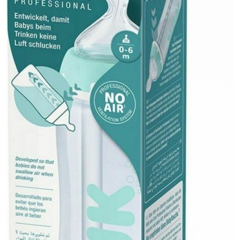 Nuk Anti-Colic Professional Πλαστικό Μπιμπερό Κατά των Κολικών με Θηλή Σιλικόνης, 0-6 μηνών, 300ml