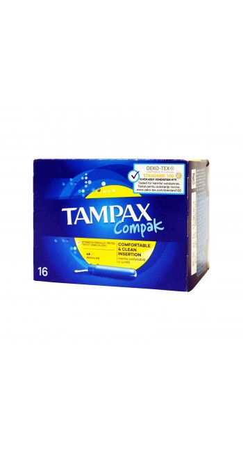 Tampax Compak Regular με Απλικατέρ για Προστασία & Διακριτικότητα, 16τμχ