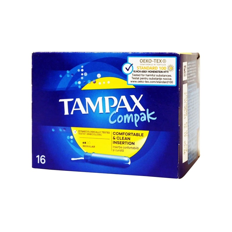 Tampax Compak Regular με Απλικατέρ για Προστασία & Διακριτικότητα, 16τμχ