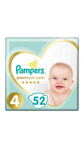 Pampers Premium Care Jumbo Pack No.4 (Maxi) 8-14 kg Βρεφικές Πάνες, 52 τεμάχια