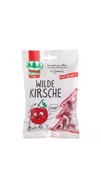 Kaiser 1889 Wild Cherry Pouch Παιδική καραμέλα με γεύση άγριου κερασιού, 60gr