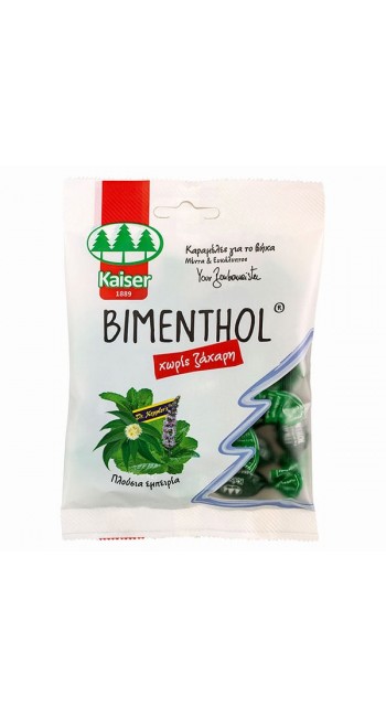 Kaiser Bimenthol Καραμέλες για τον Ερεθισμένο Λαιμό & το Βήχα με Μέντα & Ευκάλυπτο - Χωρίς Ζάχαρη, 75gr