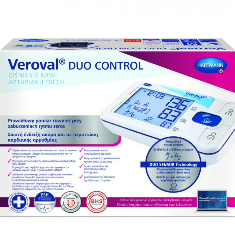 Hartmann Veroval Duo Control II Ηλεκτρονικό Πιεσόμετρο Μπράτσου, 1τμχ