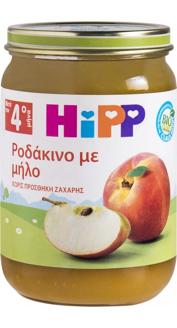 Hipp Φρουτόκρεμα Ροδάκινο με Μήλο 4m+ 190gr 