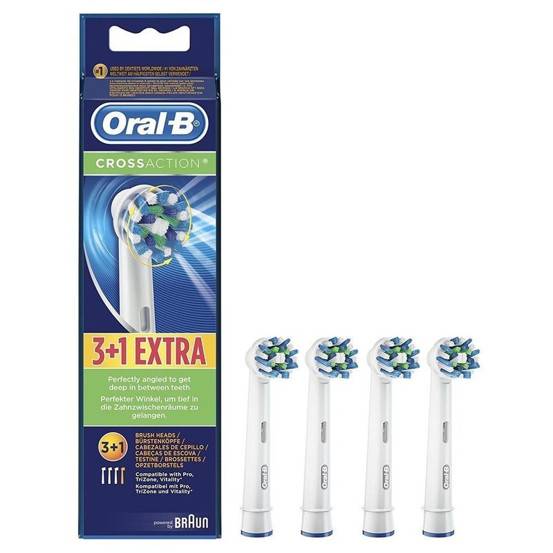 Oral-B Ανταλλακτικές Κεφαλές Cross Action 3+1 ΔΩΡΟ 