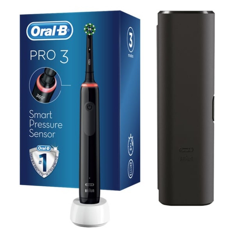 Oral-B Pro3 3500 Cross Action Black Gift Edition Ηλεκτρική Οδοντόβουρτσα, 1τεμ