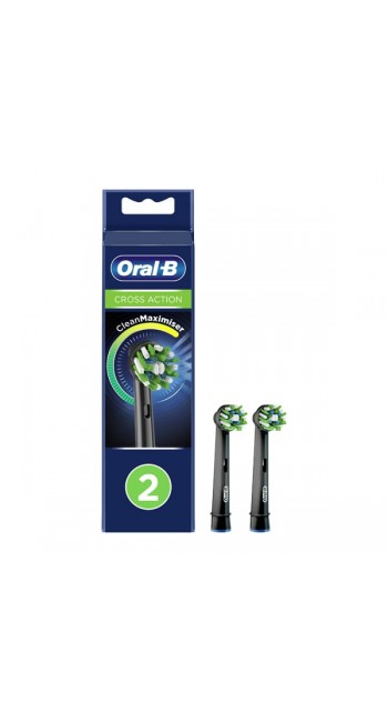 Oral-B Cross Action Black Edition Clean Maximiser Ανταλλακτικές Κεφαλές, 2τεμ