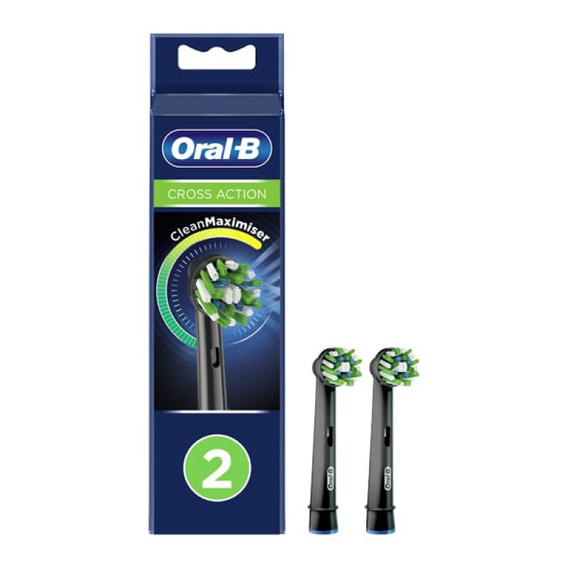 Oral-B Cross Action Black Edition Clean Maximiser Ανταλλακτικές Κεφαλές, 2τεμ