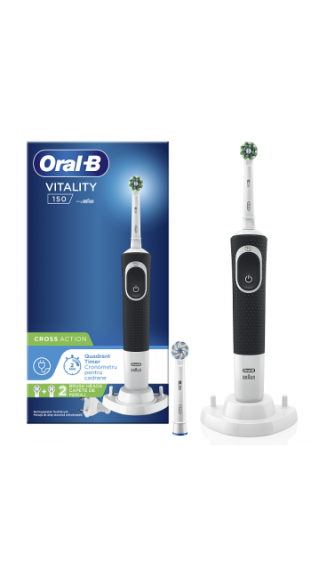 Oral-B Vitality 150 Cross Action Black Ηλεκτρική Οδοντόβουρτσα 