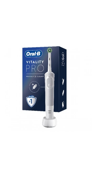 Oral-B Vitality Pro White Ηλεκτρική Οδοντόβουρτσα Λευκό Χρώμα, 1τεμ