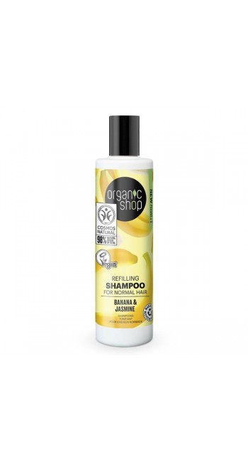 Organic Shop by Natura Siberica Banana & Jasmine Σαμπουάν Αναπλήρωσης για Κανονικά Μαλλιά, 280ml