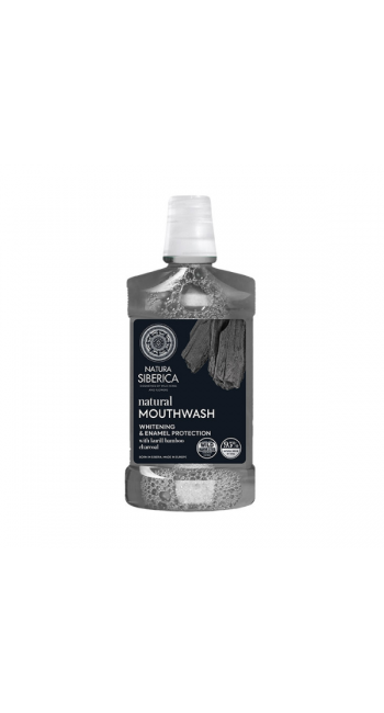 Natura Siberica Natural Mouthwash Bamboo Charcoal Whitening & Enamel Protection Στοματικό Διάλυμα για Λεύκανση, 520ml