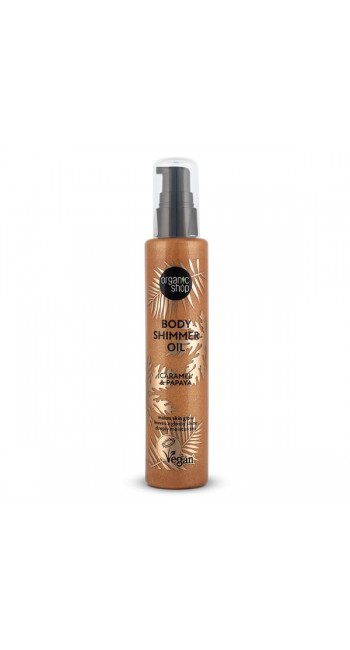 Organic Shop by Natura Siberica  Body Shimmer Oil , Λάδι Σώματος για Λάμψη, Καραμέλα & Παπάγια 100 ml