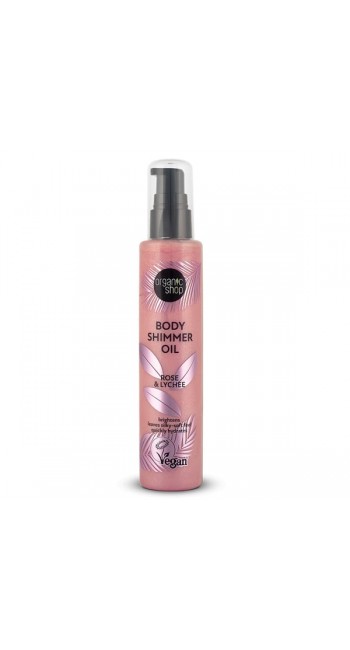 Organic Shop by Natura Siberica Body Shimmer Oil Rose & Lychee Ιριδίζον Λάδι Σώματος, 100ml