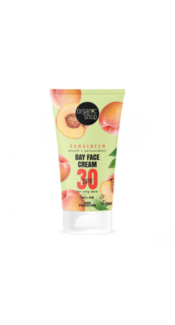 Organic Shop by Natura Siberica Day Face Cream Αντιηλιακό Προσώπου με Ροδάκινο SPF30, 50ml