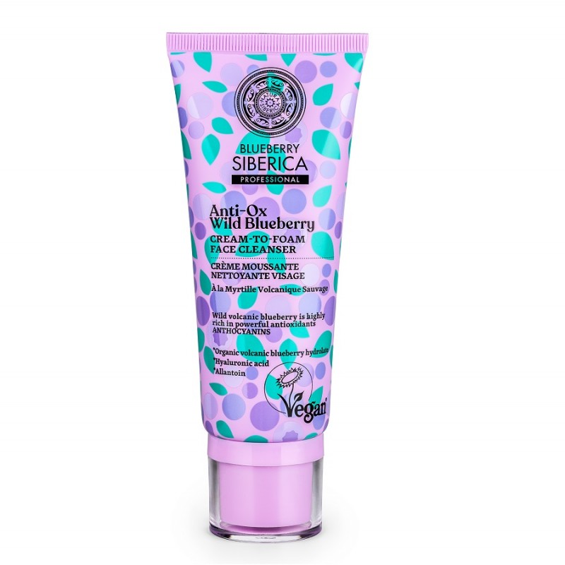 Natura Siberica Anti-OX Wild Blueberry Cream-to-Foam Face Cleanser Αφρός Καθαρισμού Προσώπου, 100ml