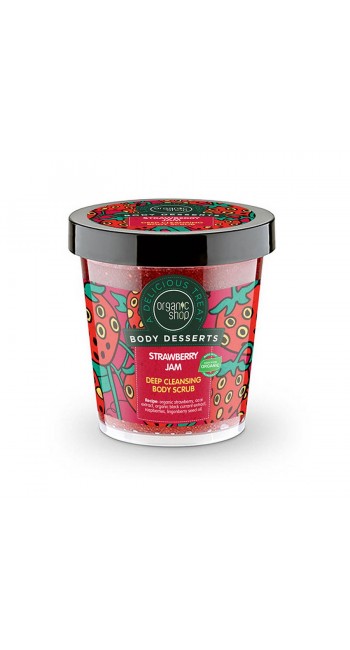 Organic Shop by Natura Siberica Body Desserts Strawberry Jam Μαρμελάδα Φράουλα Απολεπιστικό Σώματος για Βαθύ Καθαρισμό, 450ml