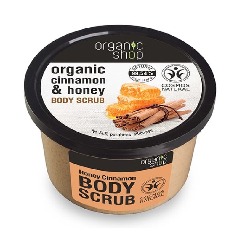 Organic Shop by Natura Siberica Απολεπιστικό Σώματος με Κανέλα & Μέλι, 250ml