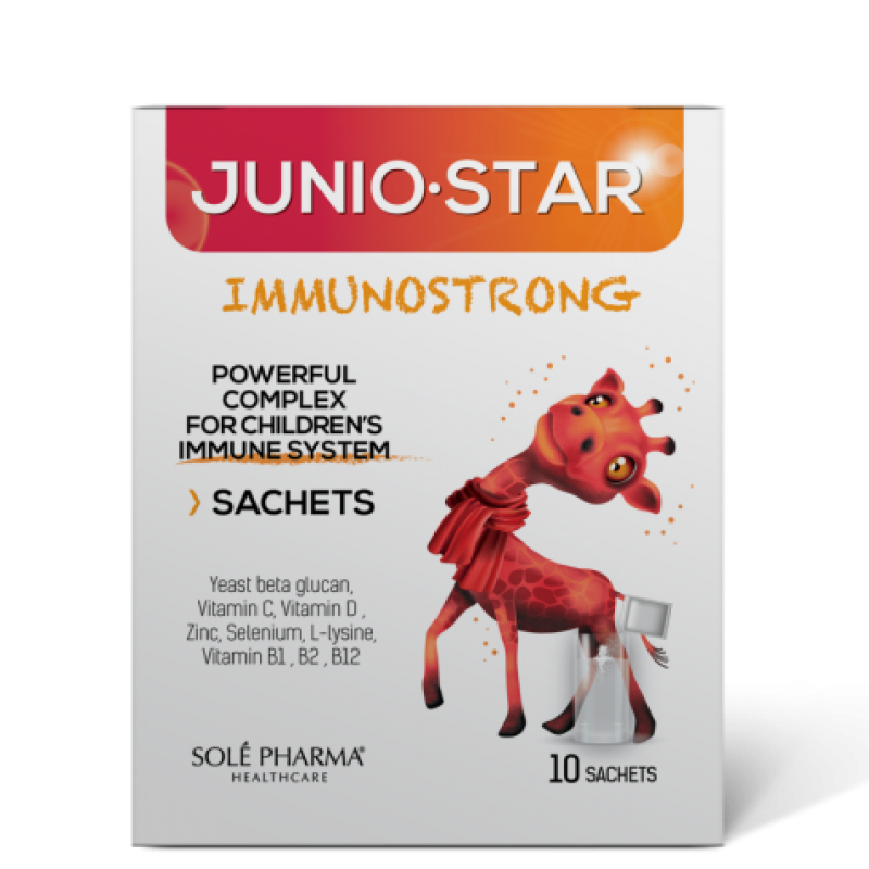 JunioStar Immunostrong Παιδικό Ισχυρό Σύμπλοκο για το Ανοσοποιητικό Σύστημα, 10 Φακελίσκοι