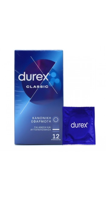 Durex Classic The Beloved Original Προφυλακτικά Με Ήπια Λίπανση, 12τμχ