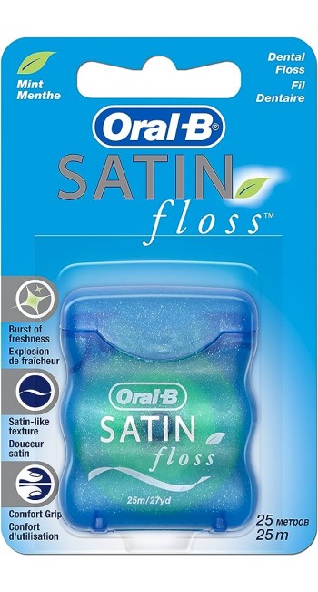 Oral-B Satin Floss 25m Mint Οδοντικό Νήμα με Γεύση Μέντας 25m