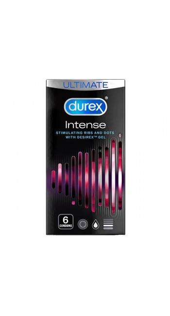 Durex Intense Προφυλακτικά με Ραβδώσεις και Κουκίδες, 6τμχ 