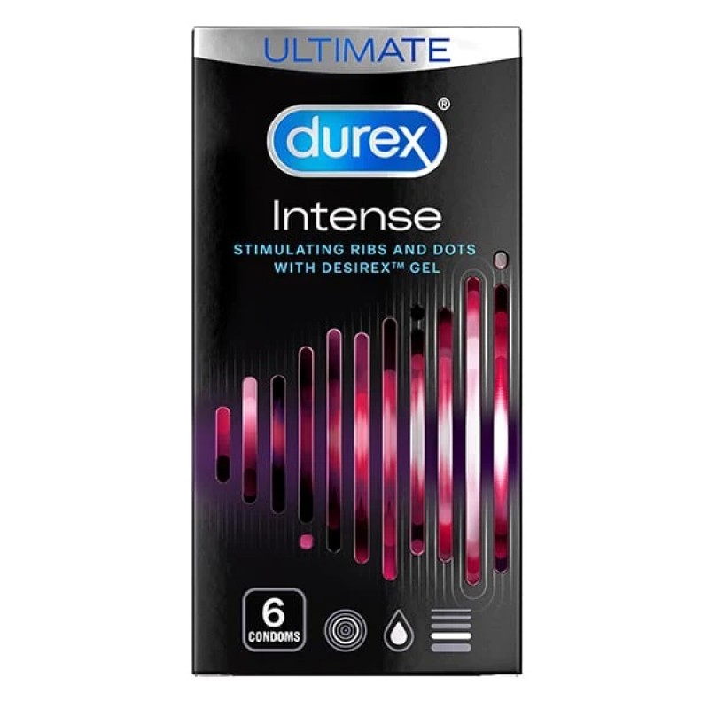 Durex Intense Προφυλακτικά με Ραβδώσεις και Κουκίδες, 6τμχ 