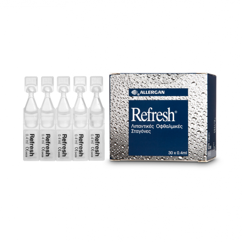 Allergan Refresh Λιπαντικές Οφθαλμικές Σταγόνες, 0.4ml x 30amps 