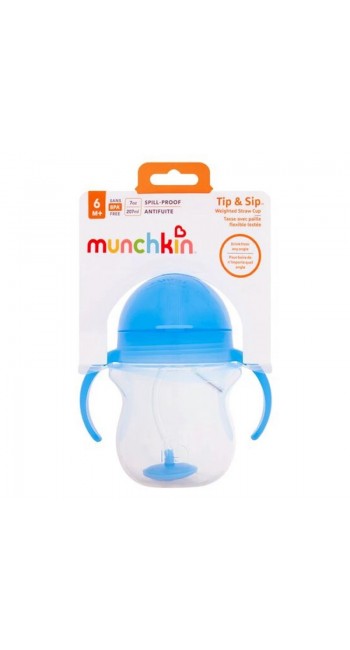 Munchkin Κύπελλο με Καλαμάκι Click Lock Μπλε 6m+ 207ml, 1τμχ