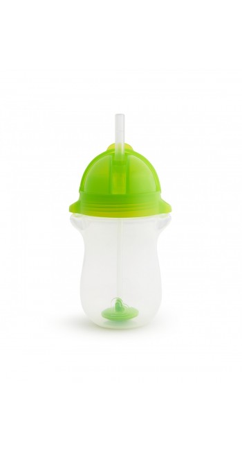 Munchkin Tip & Sip Straw Cup Κύπελλο με Καλαμάκι Click Lock Πράσινο από 12m+, 296ml