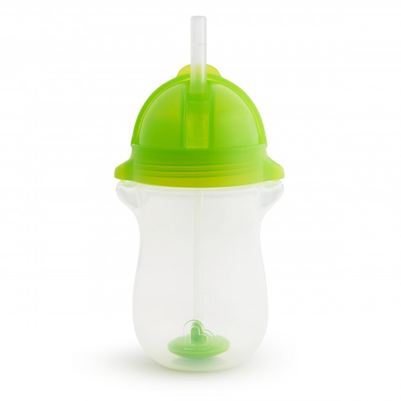 Munchkin Tip & Sip Straw Cup Κύπελλο με Καλαμάκι Click Lock Πράσινο από 12m+, 296ml