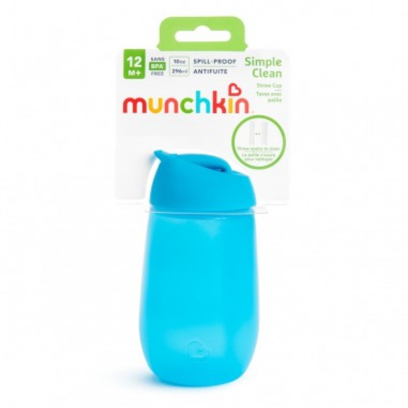 Munchkin Simple Clean Straw Cup Παιδικό Κύπελλο με Καλαμάκι Μπλε 12m+, 296ml