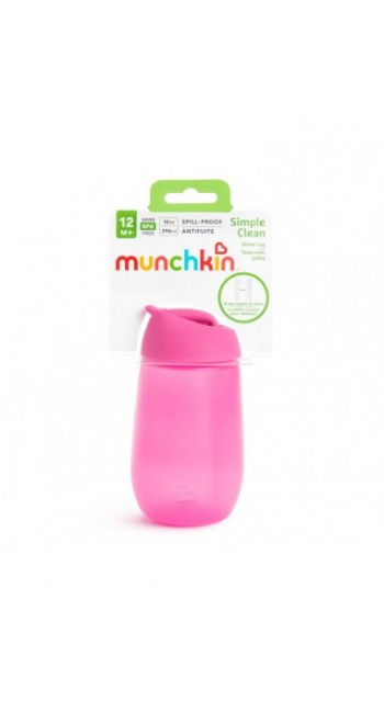 Munchkin Simple Clean Straw Cup Παιδικό Κύπελλο με Καλαμάκι Ροζ 12m+, 296ml