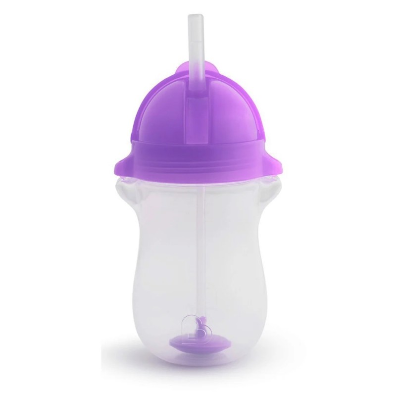 Munchkin Tip & Sip Straw Cup Κύπελλο με Καλαμάκι Click Lock Μωβ από 12m+, 296ml