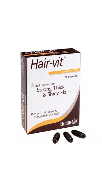 HealthAid, Hair-vit, Για Δυνατά,Υγιή και Όμορφα Μαλλιά, 30 κάψουλες